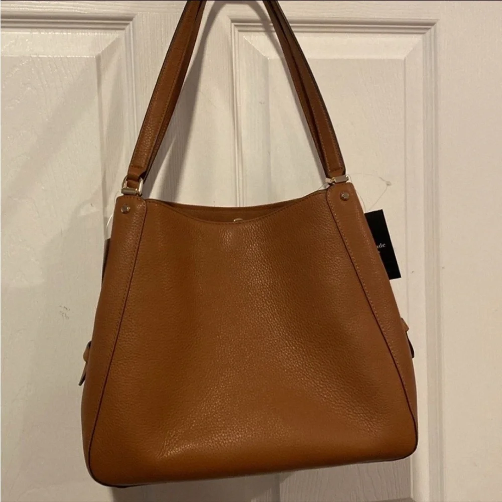 BNWT KATE SPADE Patchwork Suede Leila in Warm Ginger Tan Shoulder Bag